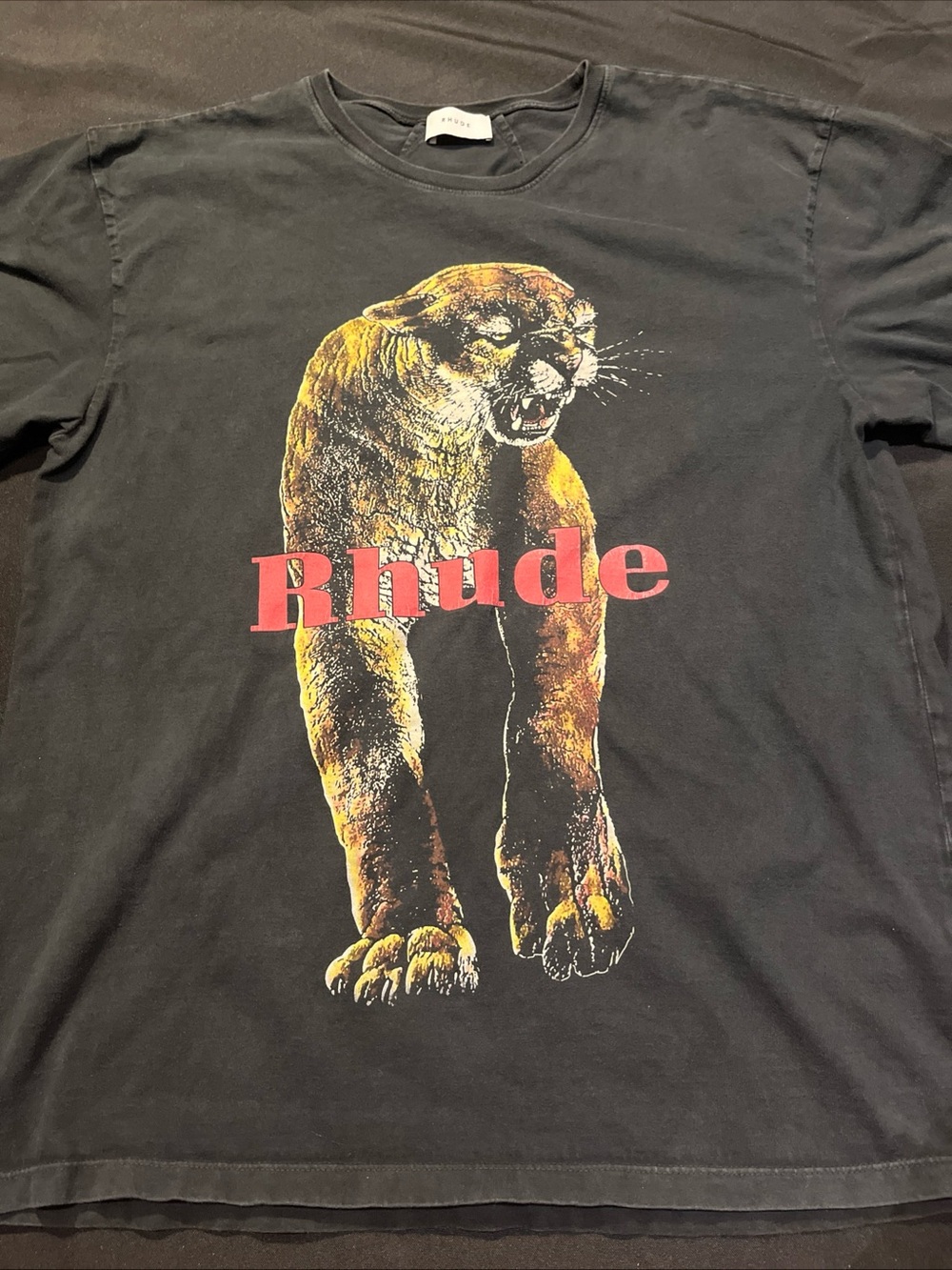 Rare and authentic Rhude cougar tshirt men’s M but fit a Large